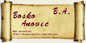 Boško Anović vizit kartica